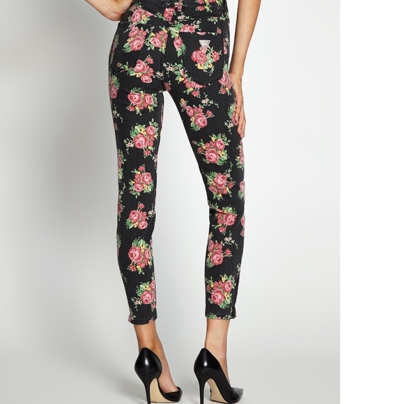 New Guess 1981 High Rise 3 Zip Crop Jeans SZ 23 - Picture 3 of 7